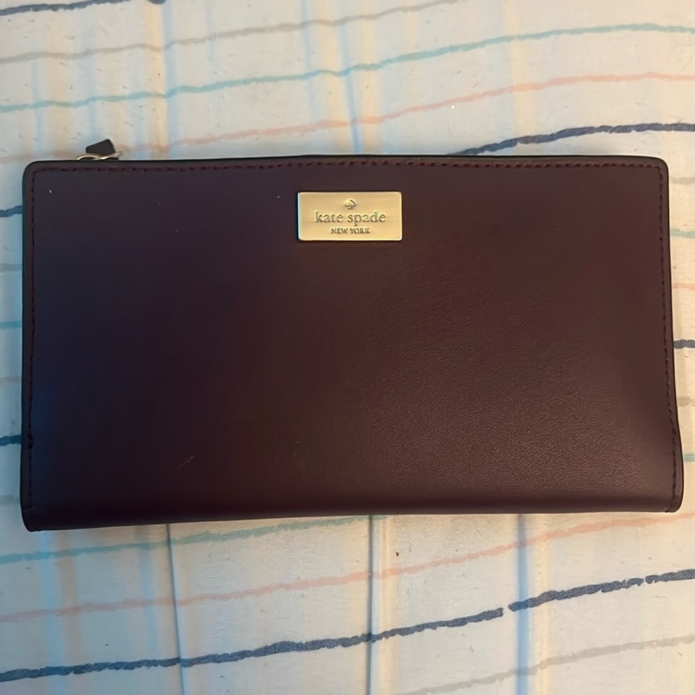 Kate Spade Plum Colored Double Fold Wallet